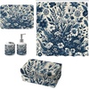 image:imageAmbesonne Brown Bathroom Decor Set 4 Pcs Including Shower Curtain with Hooks Bath Mat Soap Dispenser Toothbrush Holder in Box Essentials amp Accessories Magnolia Watercolor White Dark Grey ChocolateDark Slate Blue Coconut