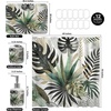 image:imageAmbesonne Brown Bathroom Decor Set 4 Pcs Including Shower Curtain with Hooks Bath Mat Soap Dispenser Toothbrush Holder in Box Essentials amp Accessories Magnolia Watercolor White Dark Grey ChocolateTeal Pale Khaki Fawn