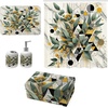 image:imageAmbesonne Brown Bathroom Decor Set 4 Pcs Including Shower Curtain with Hooks Bath Mat Soap Dispenser Toothbrush Holder in Box Essentials amp Accessories Magnolia Watercolor White Dark Grey ChocolateGreen Black Mustard