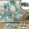 image:imageAmbesonne Brown Bathroom Decor Set 4 Pcs Including Shower Curtain with Hooks Bath Mat Soap Dispenser Toothbrush Holder in Box Essentials amp Accessories Magnolia Watercolor White Dark Grey ChocolateCadet Blue Dark Khaki