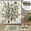image:imageAmbesonne Brown Bathroom Decor Set 4 Pcs Including Shower Curtain with Hooks Bath Mat Soap Dispenser Toothbrush Holder in Box Essentials amp Accessories Magnolia Watercolor White Dark Grey ChocolateGreen Black Mustard