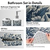 image:imageAmbesonne Brown Bathroom Decor Set 4 Pcs Including Shower Curtain with Hooks Bath Mat Soap Dispenser Toothbrush Holder in Box Essentials amp Accessories Magnolia Watercolor White Dark Grey ChocolateDark Slate Blue Coconut