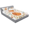image:imageAmbesonne Cartoon Fitted Sheet amp Pillow Sham Set Fox Sleeping in a Floral Made Bed Circle Art Print Decorative Printed 2 Piece Bedding Decor Set Twinxl Dark OrangeDark Orange