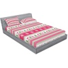 image:imageAmbesonne Cartoon Fitted Sheet amp Pillow Sham Set Fox Sleeping in a Floral Made Bed Circle Art Print Decorative Printed 2 Piece Bedding Decor Set Twinxl Dark OrangePink Lime Green White