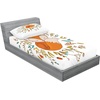 image:imageAmbesonne Cartoon Fitted Sheet amp Pillow Sham Set Fox Sleeping in a Floral Made Bed Circle Art Print Decorative Printed 2 Piece Bedding Decor Set Twinxl Dark OrangeDark Orange