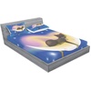 image:imageAmbesonne Cartoon Fitted Sheet amp Pillow Sham Set Fox Sleeping in a Floral Made Bed Circle Art Print Decorative Printed 2 Piece Bedding Decor Set Twinxl Dark OrangeBlue Violet