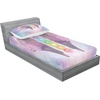 image:imageAmbesonne Cartoon Fitted Sheet amp Pillow Sham Set Fox Sleeping in a Floral Made Bed Circle Art Print Decorative Printed 2 Piece Bedding Decor Set Twinxl Dark OrangeLight Plum