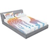image:imageAmbesonne Cartoon Fitted Sheet amp Pillow Sham Set Fox Sleeping in a Floral Made Bed Circle Art Print Decorative Printed 2 Piece Bedding Decor Set Twinxl Dark OrangeMarigold