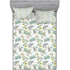 image:imageAmbesonne Cartoon Fitted Sheet amp Pillow Sham Set Sleeping Prince Frog in a Cap Polka Dots Background Animal World Kids Design Decorative Printed 3 Piece Bedding Decor Set Queen Green and BlueApple Green Turquoise