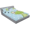 image:imageAmbesonne Cartoon Fitted Sheet amp Pillow Sham Set Sleeping Prince Frog in a Cap Polka Dots Background Animal World Kids Design Decorative Printed 3 Piece Bedding Decor Set Queen Green and BlueGreen and Blue