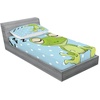 image:imageAmbesonne Cartoon Fitted Sheet amp Pillow Sham Set Sleeping Prince Frog in a Cap Polka Dots Background Animal World Kids Design Decorative Printed 3 Piece Bedding Decor Set Queen Green and BlueGreen and Blue