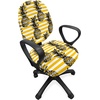 image:imageAmbesonne Cartoon Office Chair Slipcover Xray Part of an Abstract Skeleton Image in Repetitive Grunge Pattern Protective Stretch Decorative Fabric Cover Standard Size Ivory CharcoalYellow White