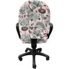 image:imageAmbesonne Cartoon Office Chair Slipcover Xray Part of an Abstract Skeleton Image in Repetitive Grunge Pattern Protective Stretch Decorative Fabric Cover Standard Size Ivory CharcoalTeal Brown
