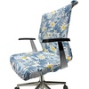 image:imageAmbesonne Cartoon Office Chair Slipcover Xray Part of an Abstract Skeleton Image in Repetitive Grunge Pattern Protective Stretch Decorative Fabric Cover Standard Size Ivory CharcoalBlue Azure