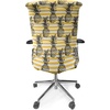 image:imageAmbesonne Cartoon Office Chair Slipcover Xray Part of an Abstract Skeleton Image in Repetitive Grunge Pattern Protective Stretch Decorative Fabric Cover Standard Size Ivory CharcoalYellow White