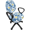 image:imageAmbesonne Cartoon Office Chair Slipcover Xray Part of an Abstract Skeleton Image in Repetitive Grunge Pattern Protective Stretch Decorative Fabric Cover Standard Size Ivory CharcoalBlue Azure