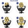 image:imageAmbesonne Cartoon Office Chair Slipcover Xray Part of an Abstract Skeleton Image in Repetitive Grunge Pattern Protective Stretch Decorative Fabric Cover Standard Size Ivory CharcoalYellow White
