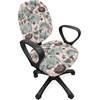 image:imageAmbesonne Cartoon Office Chair Slipcover Xray Part of an Abstract Skeleton Image in Repetitive Grunge Pattern Protective Stretch Decorative Fabric Cover Standard Size Ivory CharcoalTeal Brown