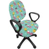 image:imageAmbesonne Cartoon Office Chair Slipcover Xray Part of an Abstract Skeleton Image in Repetitive Grunge Pattern Protective Stretch Decorative Fabric Cover Standard Size Ivory CharcoalTeal Pink