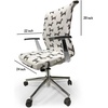 image:imageAmbesonne Cartoon Office Chair Slipcover Xray Part of an Abstract Skeleton Image in Repetitive Grunge Pattern Protective Stretch Decorative Fabric Cover Standard Size Ivory CharcoalGrey White