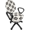 image:imageAmbesonne Cartoon Office Chair Slipcover Xray Part of an Abstract Skeleton Image in Repetitive Grunge Pattern Protective Stretch Decorative Fabric Cover Standard Size Ivory CharcoalIvory Charcoal