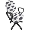 image:imageAmbesonne Cartoon Office Chair Slipcover Xray Part of an Abstract Skeleton Image in Repetitive Grunge Pattern Protective Stretch Decorative Fabric Cover Standard Size Ivory CharcoalGrey and White