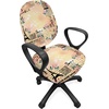 image:imageAmbesonne Cartoon Office Chair Slipcover Xray Part of an Abstract Skeleton Image in Repetitive Grunge Pattern Protective Stretch Decorative Fabric Cover Standard Size Ivory CharcoalPink Black