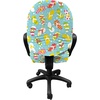 image:imageAmbesonne Cartoon Office Chair Slipcover Xray Part of an Abstract Skeleton Image in Repetitive Grunge Pattern Protective Stretch Decorative Fabric Cover Standard Size Ivory CharcoalAqua Blue