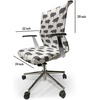 image:imageAmbesonne Cartoon Office Chair Slipcover Xray Part of an Abstract Skeleton Image in Repetitive Grunge Pattern Protective Stretch Decorative Fabric Cover Standard Size Ivory CharcoalGrey and White