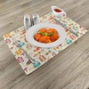 image:imageAmbesonne Cartoon Place Mats Set of 4 Autumn Pattern Owl Fox Squirrel Birds Animal Leaves Print Washable Fabric Placemats for Dining Table Standard Size Cream Orange