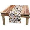 image:imageAmbesonne Cartoon Table Runner Repetitive Vintage Pattern of Globe Laptops Notes and Bus Funny Print Dining Room Kitchen Rectangular Runner 16 X 72 Champagne and MulticolorSeafoam White