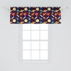 image:imageAmbesonne Cartoon Window Valance Summer Style Funny Demonstration of Happy Flying Characters and Hexagon Comb Curtain Valance for Kitchen Bedroom Decor with Rod Pocket 54 X 18 Sky Blue MustardDark Night Blue