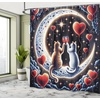 image:imageAmbesonne Cat Shower Curtain Rich Queen Kitty Character on Money Boss Lady Animal Funny Cartoon Cloth Fabric Bathroom Decor Set with Hooks 69 W x 70 L Cream Hunter Green and OrangeIndigo and Scarlet