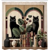 image:imageAmbesonne Cat Shower Curtain Rich Queen Kitty Character on Money Boss Lady Animal Funny Cartoon Cloth Fabric Bathroom Decor Set with Hooks 69 W x 70 L Cream Hunter Green and OrangeSand Brown Maroon Green