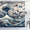 image:imageAmbesonne Cat Shower Curtain Rich Queen Kitty Character on Money Boss Lady Animal Funny Cartoon Cloth Fabric Bathroom Decor Set with Hooks 69 W x 70 L Cream Hunter Green and OrangeSea Blue and Pearl