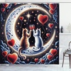 image:imageAmbesonne Cat Shower Curtain Rich Queen Kitty Character on Money Boss Lady Animal Funny Cartoon Cloth Fabric Bathroom Decor Set with Hooks 69 W x 70 L Cream Hunter Green and OrangeIndigo and Scarlet