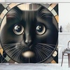 image:imageAmbesonne Cat Shower Curtain Rich Queen Kitty Character on Money Boss Lady Animal Funny Cartoon Cloth Fabric Bathroom Decor Set with Hooks 69 W x 70 L Cream Hunter Green and OrangeCharcoal Grey