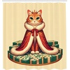 image:imageAmbesonne Cat Shower Curtain Rich Queen Kitty Character on Money Boss Lady Animal Funny Cartoon Cloth Fabric Bathroom Decor Set with Hooks 69 W x 70 L Cream Hunter Green and OrangeCream Hunter Green and Orange