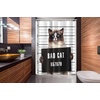 image:imageAmbesonne Cat Stall Shower Curtain Bad Gang Cat in Jail Kitty Under Arrest Criminal Prisoner Hangover Work Fabric Bathroom Decor Set with Hooks 54 W x 78 L Brown Black White