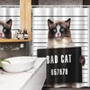 image:imageAmbesonne Cat Stall Shower Curtain Bad Gang Cat in Jail Kitty Under Arrest Criminal Prisoner Hangover Work Fabric Bathroom Decor Set with Hooks 54 W x 78 L Brown Black White