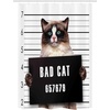image:imageAmbesonne Cat Stall Shower Curtain Bad Gang Cat in Jail Kitty Under Arrest Criminal Prisoner Hangover Work Fabric Bathroom Decor Set with Hooks 54 W x 78 L Brown Black White