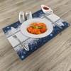 image:imageAmbesonne Christmas Place Mats Set of 4 Frosty Winter Theme Border Abstract Vibrant Trees and Stars Yuletide Art Washable Fabric Placemats for Dining Table Standard Size Blue and White