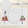 image:imageAmbesonne Christmas Place Mats Set of 4 Train Gingerbread Cream Candy Cartoon Toys Snowflakes Presents Washable Fabric Placemats for Dining Table Standard Size White Brown