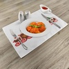 image:imageAmbesonne Christmas Place Mats Set of 4 Train Gingerbread Cream Candy Cartoon Toys Snowflakes Presents Washable Fabric Placemats for Dining Table Standard Size White Brown