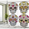 image:imageAmbesonne Day of The Dead Shower Curtain Dia de Los Muertos Celebration Skull Art Image Cloth Fabric Bathroom Decor Set with Hooks 69 W x 75 L Yellow White BlackYellow White Black