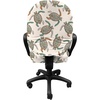 image:imageAmbesonne Dog Office Chair Slipcover Cartoon Style Interpretation of Doggies Playing and Messing Around with Toys Print Protective Stretch Decorative Fabric Cover Standard Size Coffee BrownPeach Seafoam