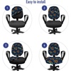image:imageAmbesonne Dog Office Chair Slipcover Cartoon Style Interpretation of Doggies Playing and Messing Around with Toys Print Protective Stretch Decorative Fabric Cover Standard Size Coffee BrownNavy Brown