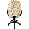 image:imageAmbesonne Dog Office Chair Slipcover Cartoon Style Interpretation of Doggies Playing and Messing Around with Toys Print Protective Stretch Decorative Fabric Cover Standard Size Coffee BrownCoffee Brown