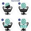 image:imageAmbesonne Dog Office Chair Slipcover Cartoon Style Interpretation of Doggies Playing and Messing Around with Toys Print Protective Stretch Decorative Fabric Cover Standard Size Coffee BrownYellow Turquoise