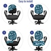 image:imageAmbesonne Dog Office Chair Slipcover Cartoon Style Interpretation of Doggies Playing and Messing Around with Toys Print Protective Stretch Decorative Fabric Cover Standard Size Coffee BrownSlate Blue